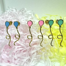 手工製 琺瑯 馬卡龍色 粉色 氣球耳環 $98@1隻