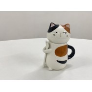 T2112024  陶瓷杯連茶匙 (寸寸貓款275ml) Ceramic Mug, Hilarious Cat, Mean Face