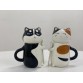 T2112024  陶瓷杯連茶匙 (寸寸貓款275ml) Ceramic Mug, Hilarious Cat, Mean Face