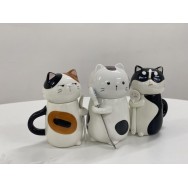 T2112042 大陶瓷貓杯 (豆豉眼款) Ceramic Mug, Hilarious Cat, Calm Face