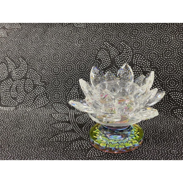 B2112090 蓮花燭台供佛酥油燈座 (白色) Lotus Butter Lamp Holder, Candle Holder, Transparent