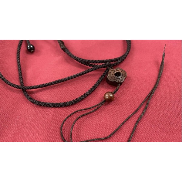 B2112030E 祥雲木珠立體款掛繩 (可調節)：咖啡色 Adjustable Lanyard, Brown