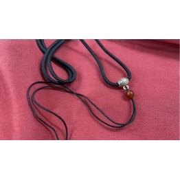 B2112030B 瑪瑙色銀吊墜掛繩 黑色--(可調節)  Adjustable Lanyard, Black