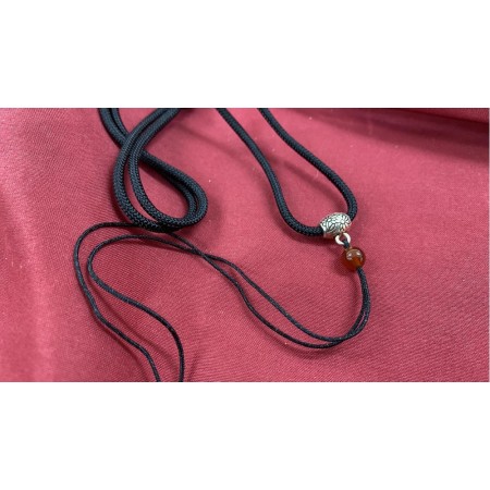 B2112030B 瑪瑙色銀吊墜掛繩 黑色--(可調節)  Adjustable Lanyard, Black