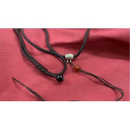 B2112030A 瑪瑙色銀吊墜掛繩 咖啡色--(可調節) Adjustable Lanyard, Brown 