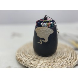 T2112082 瓷茶罐 (祥雲深啡色) Tea Ceramic Canister, Black, Cloud