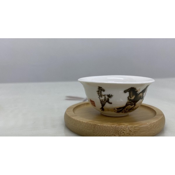 T2112060H 白瓷茶杯(駿馬) Ceramic Tea Cup, Horse