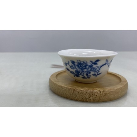 T2112060G 白瓷茶杯(藍牡丹) Ceramic Tea Cup, Blue Peony