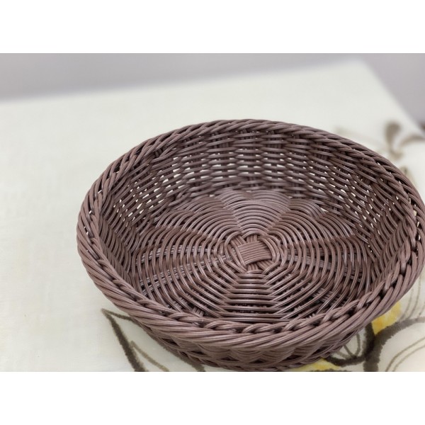 P2112006 仿藤编籃 咖啡色 圆形 25*6cm rattan basket