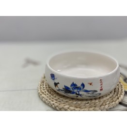 T2112037 白瓷茶洗-藍荷 Porcelain Tea Bowl, Lotus