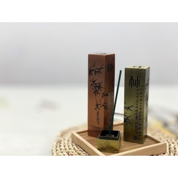 B2112029C 長方禪竹香插（紅銅色） Incense Stick Holder, Bamboo 