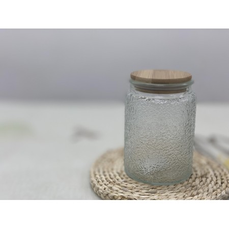 T2112001B 浮雕玻璃密封罐  (婆娑世界) Glass Container