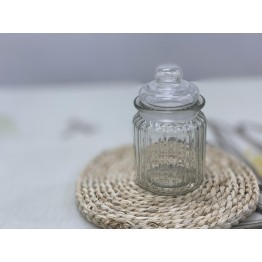 T2112010 玻璃條紋茶罐(細) Glass Container