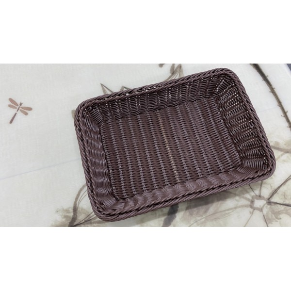 P2112006 仿藤编篮 深咖啡色 30*20*7cm rattan basket