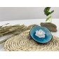 B2112022A 五花葉子蔚藍 香托 Ceramic Stick Incense Burner Holder, Blue Plate, Lotus