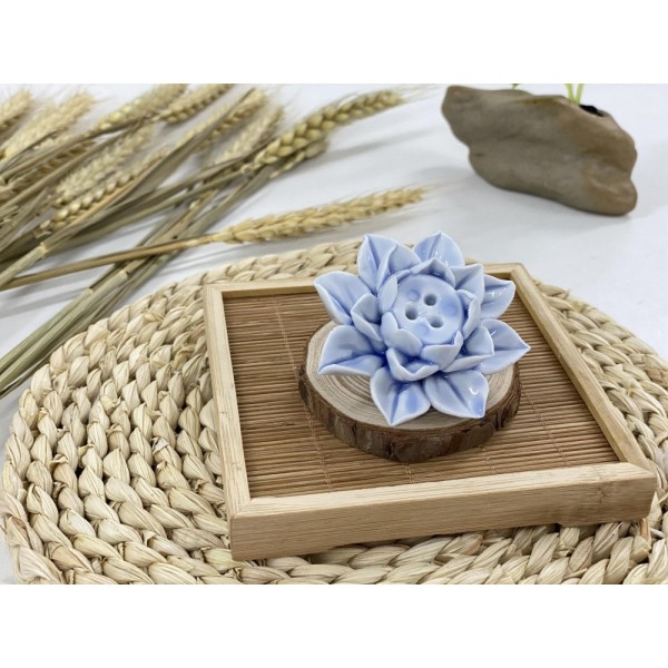 B2112019  寶藍蓮花香插 Blue Lotus Incense Holder