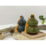 T2112049 葫蘆瓷茶罐-浅草綠色 Gourd Tea Ceramic Canister, Green