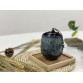 T2112050 圓型布茶罐(窰變藍) Tea Ceramic Canister, Gradient Blue