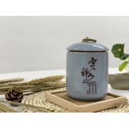 T2112057 直平瓷茶罐【禪心如茶】 Tea Ceramic Canister,