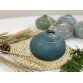 T2112046 瓷圓扁平茶罐(孔雀蓝) Tea Ceramic Canister, Round Flatted, Blue