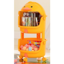 鴨仔 層架(二層) 帶360度旋轉輪 兒童 玩具架 食物櫃 雜物架 收納架 儲物架 Cute 2-layer Shelf